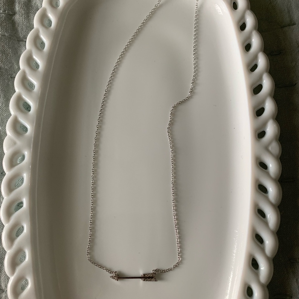 White gold & diamond Charlotte Lu arrow Necklace - Picture 2 of 3